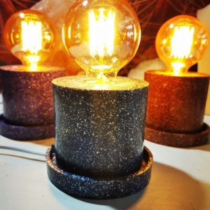 Lámpara formato CILINDRO mesita electronite