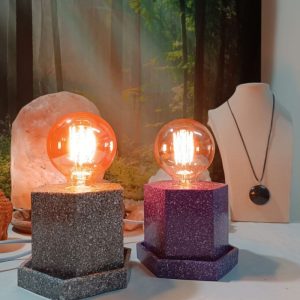 Lámpara mesita de electronite formato HEXAGONAL