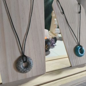 Colgante forma Donut Electronite Azul y Gris